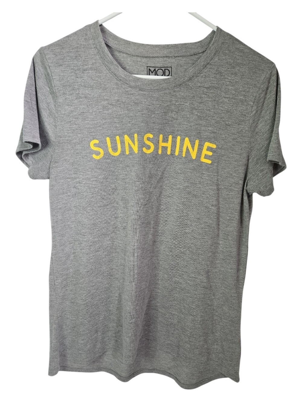 Modern Lux Grey Tee with Yellow SUNSHINE Graphic